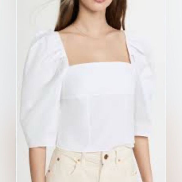 Vince Tops - Vince White Square Neck Blouse Size 8